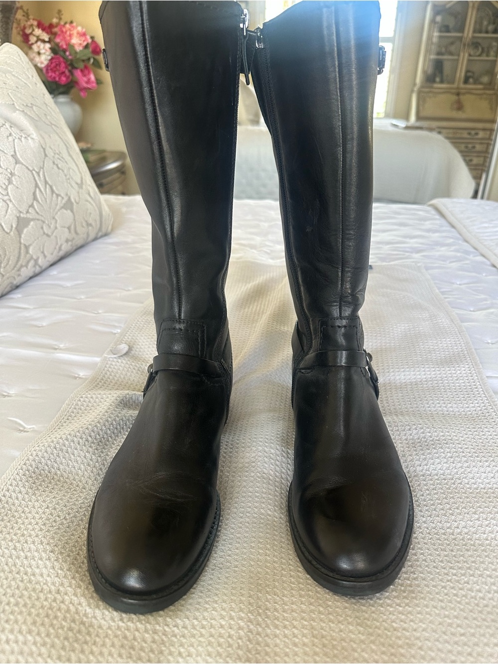 ECCO-Black Leather Tall Women’s Riding Boots